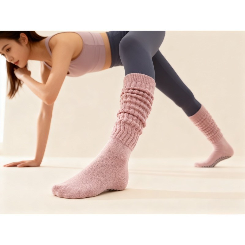 Pilates Yoga And Gym - Damskie bawełniane skarpety do pilatesu z