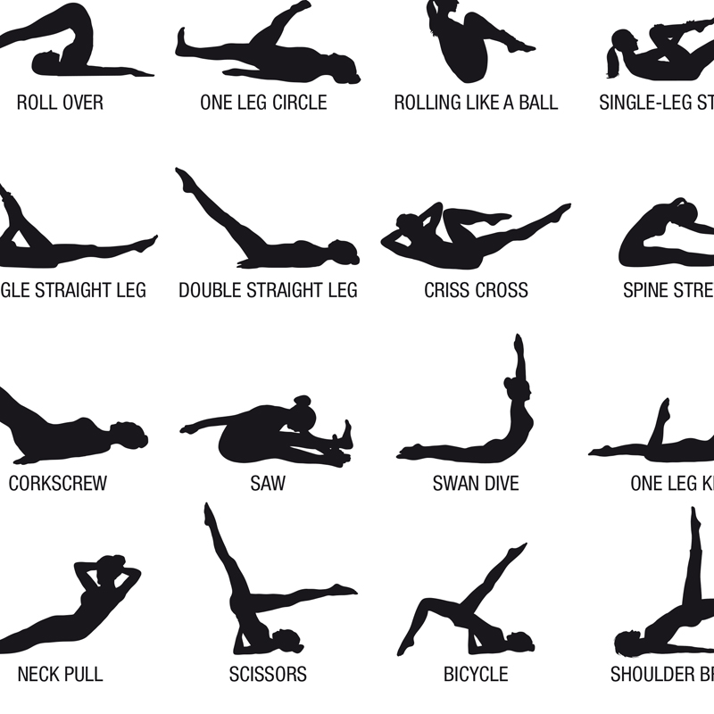 Plakat bez ramy z schematem ćw – Pilates Yoga And Gym recenzja i cena